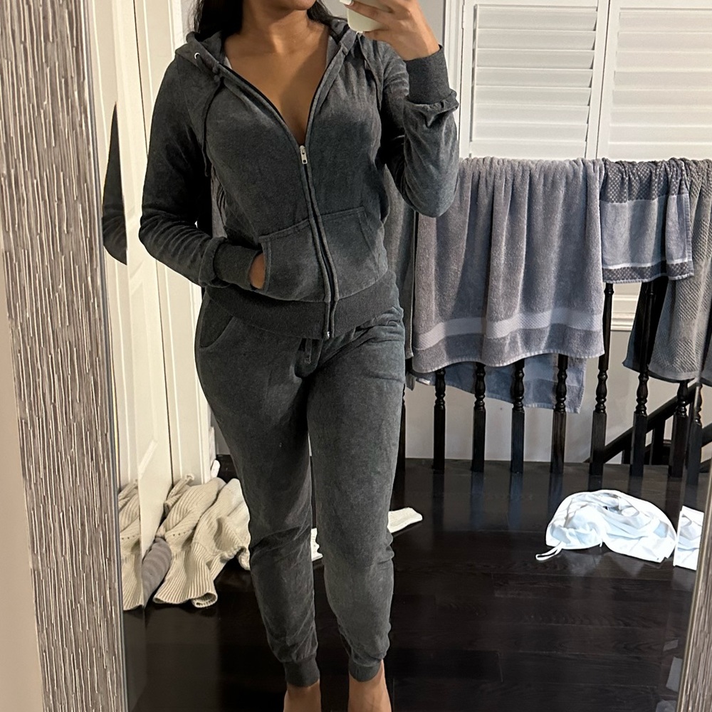 Velour track suit